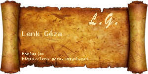 Lenk Géza névjegykártya
