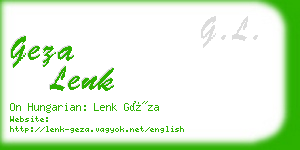 geza lenk business card